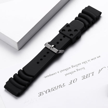 Cinturino in silicone per orologi da uomo Diver Nero 20 mm 22 mm