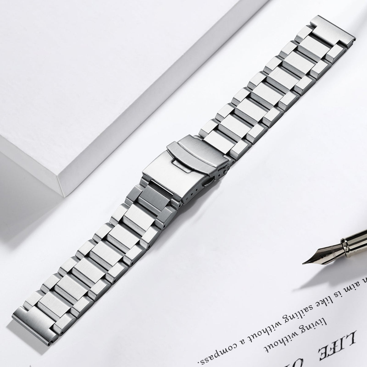 Cinturino per orologio da uomo in acciaio inossidabile da 22 mm 3 pointer 22mm