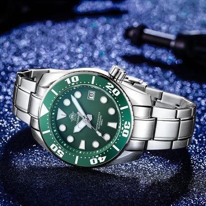 🔥ADDIESDIVE Orologio 🔥 subacqueo professionale da uomo 44,5 mm (MY-H10) Verde con Logo