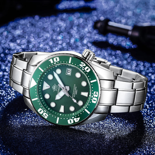 🔥ADDIESDIVE Orologio 🔥 subacqueo professionale da uomo 44,5 mm (MY-H10) Verde con Logo