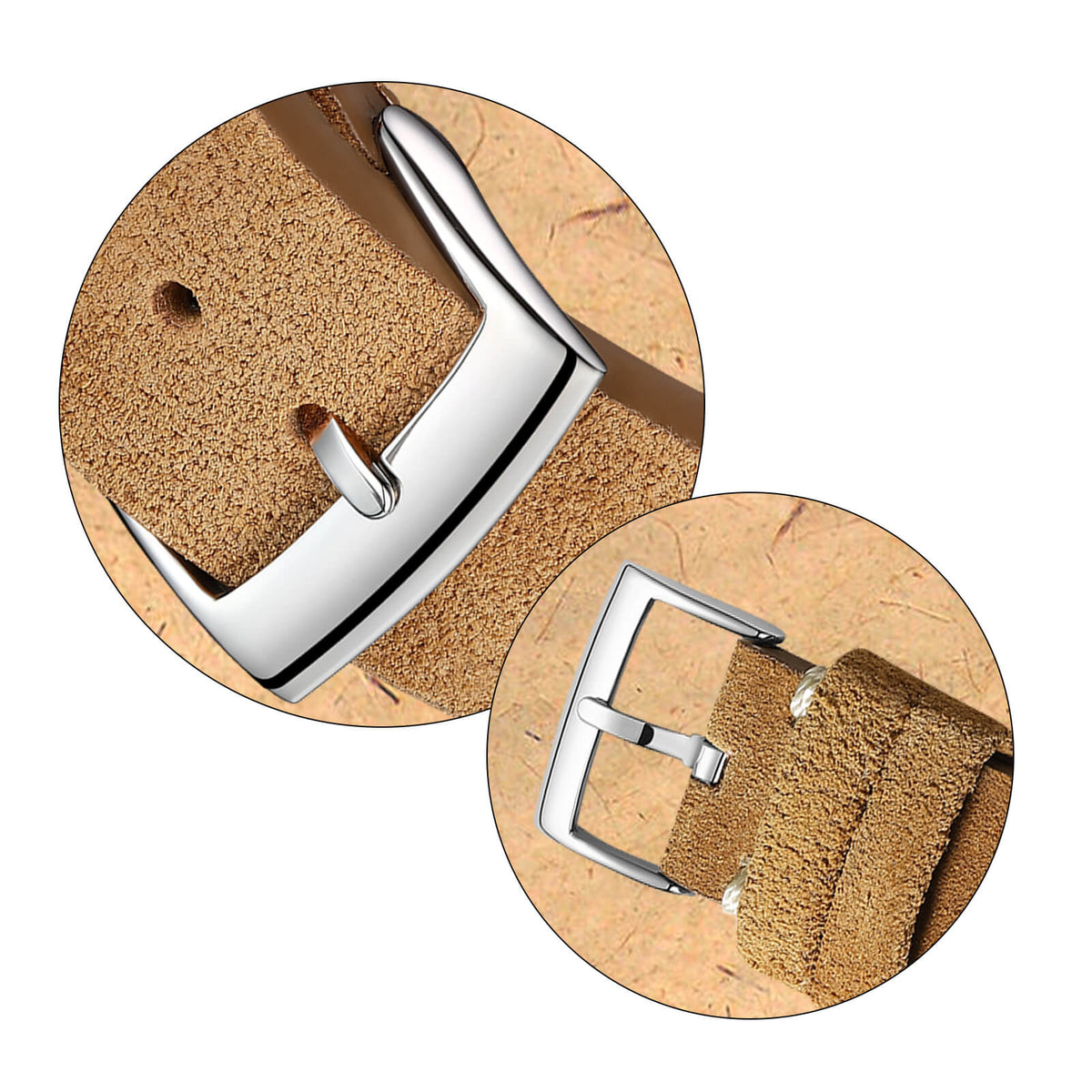 ADDIESDIVE Cinturino di Ricambio per Orologio, Vintage, In Pelle Scamosciata, Larghezza 20 mm
