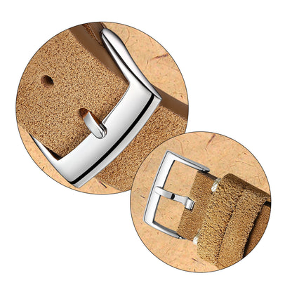 ADDIESDIVE Cinturino di Ricambio per Orologio, Vintage, In Pelle Scamosciata, Larghezza 20 mm