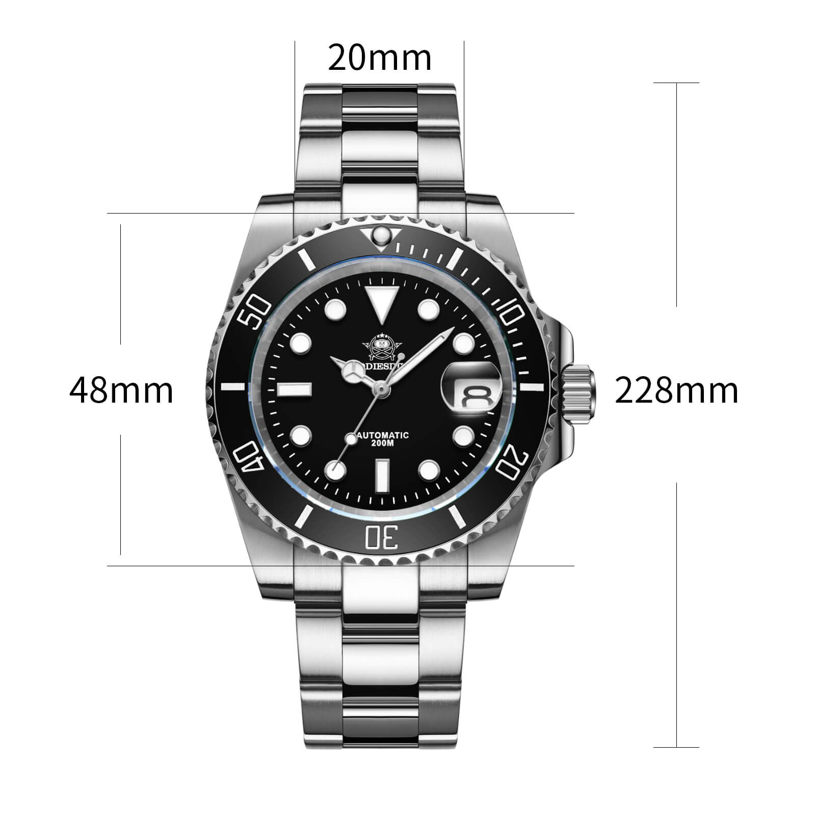 ADDIESDIVE Orologio Subacqueo Automatico da uomo Luminescente NH35A (MY-H3)