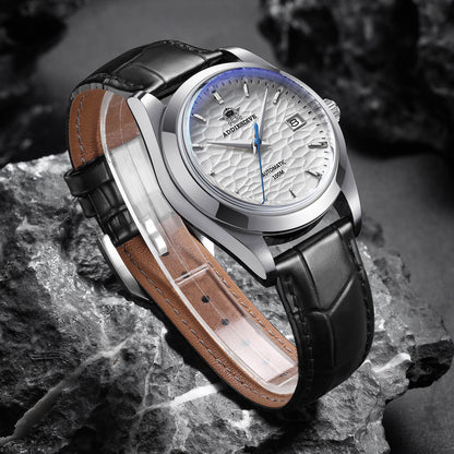 ADDIESDIVE automatico quadrante bianco con cinturino in pelle nera AD2118