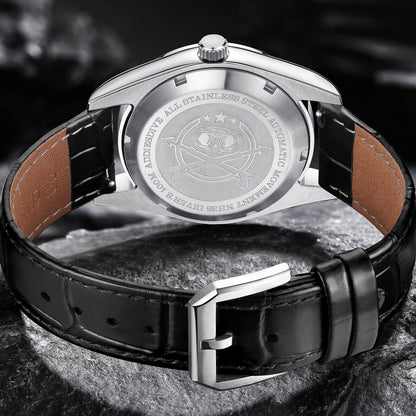 ADDIESDIVE automatico quadrante bianco con cinturino in pelle nera AD2118