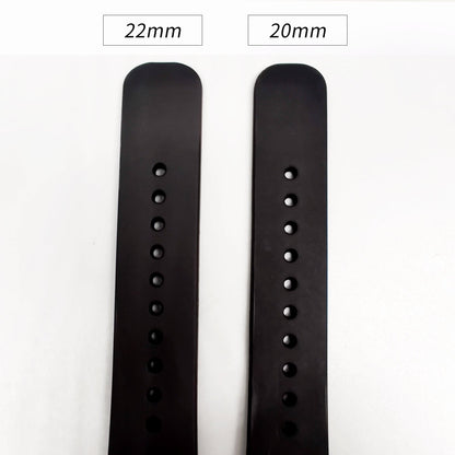Cinturino in silicone per orologi da uomo Diver Nero 20 mm 22 mm