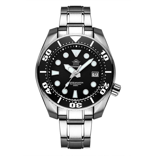 🔥ADDIESDIVE Orologio 🔥 subacqueo professionale da uomo 44,5 mm (MY-H10) Nero con Logo