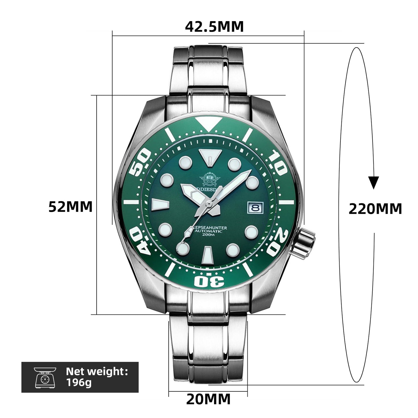 🔥ADDIESDIVE Orologio 🔥 subacqueo professionale da uomo 44,5 mm (MY-H10)