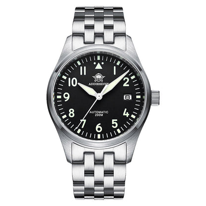 ADDIESDIVE® Pilot watch|movimento automatico NH35A Nastro in acciaio (MY-H2)