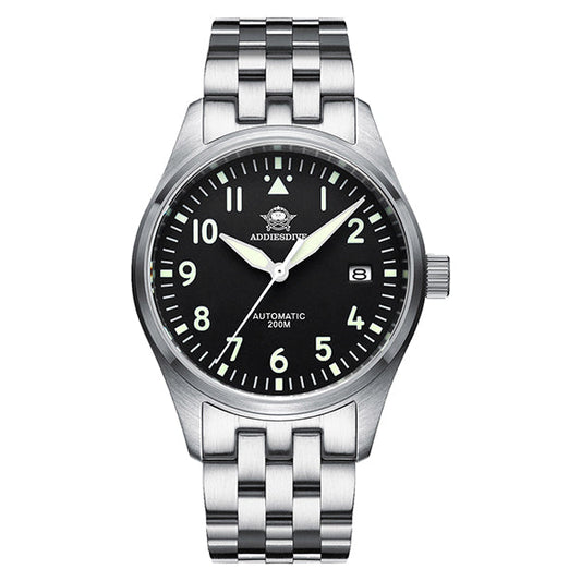 ADDIESDIVE® Pilot watch|movimento automatico NH35A Nastro in acciaio (MY-H2)