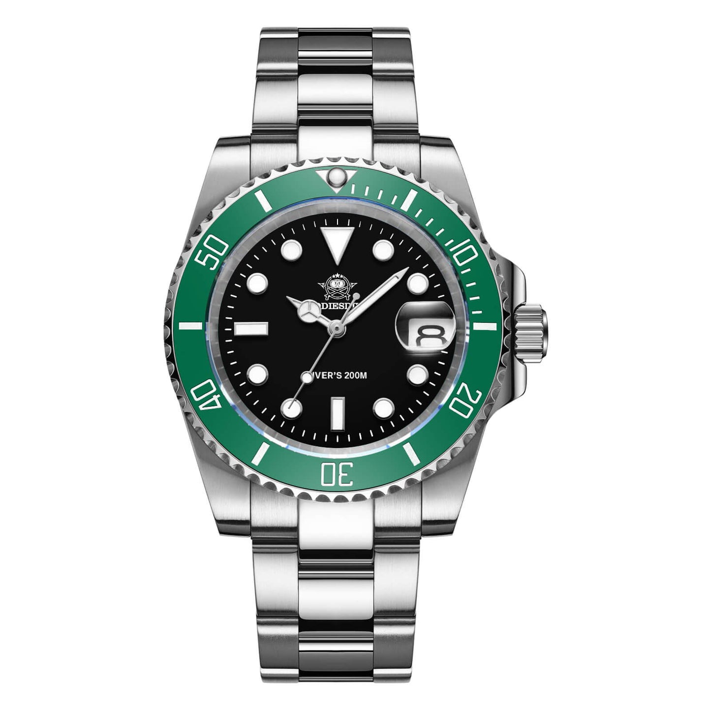 ★Speciale Capodanno★ADDIESDIVE Orologio al quarzo per uomo Diver 200M (H3-2QZ) black and green