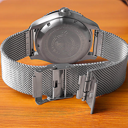 ADDIESDIVE Orologio Automatico da uomo con cinturino in maglia di acciaio inossidabile Diver 200M H9