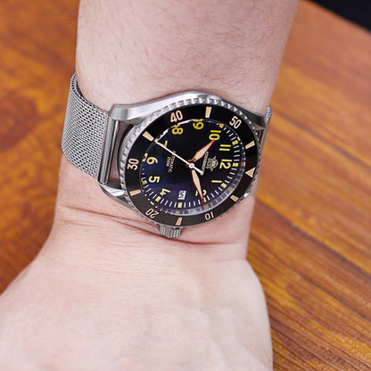 ADDIESDIVE Orologio Automatico da uomo con cinturino in maglia di acciaio inossidabile Diver 200M H9