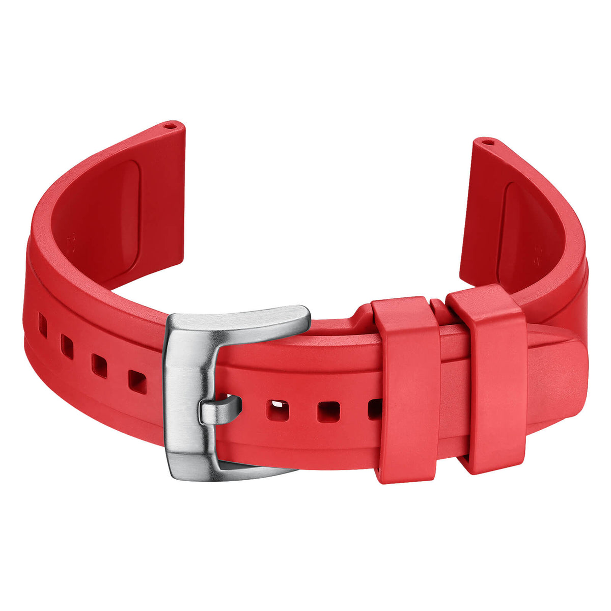 Generic Silicone Watch Strap For Men Dive Watches Quick Release Rubber Band，22mm rosso