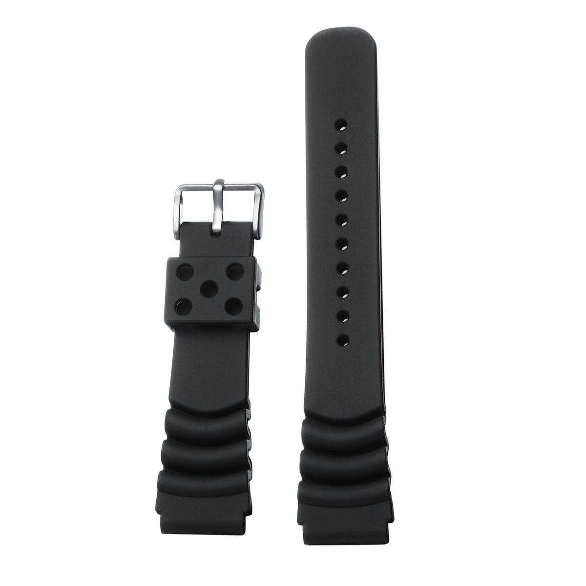 Cinturino in silicone per orologi da uomo Diver Nero 20 mm 22 mm