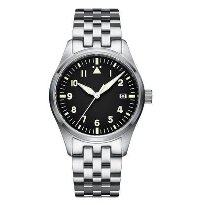 ADDIESDIVE® Pilot watch|movimento automatico NH35A Nastro in acciaio (MY-H2) Nero Cinturino in acciaio